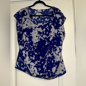 Blue and white New York and company blouse